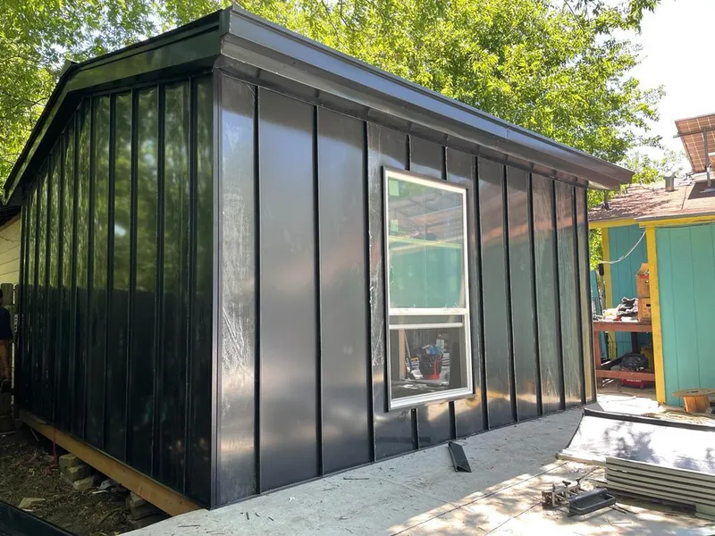 Black standing seam metal wall panels for Metal Roof Installation in Troy